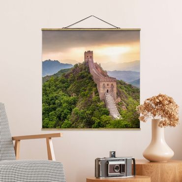 Foto su tessuto da parete con bastone - La muraglia cinese infinita - Quadrato 1:1