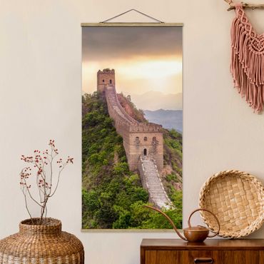 Foto su tessuto da parete con bastone - La muraglia cinese infinita - Verticale 1:2