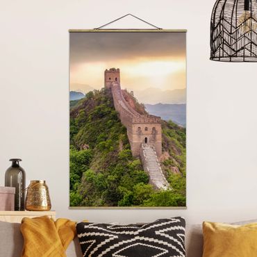 Foto su tessuto da parete con bastone - La muraglia cinese infinita - Verticale 2:3