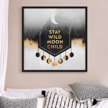 Poster con cornice - Rimanere selvaggio Moon Child - Quadrato 1:1