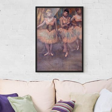 Poster con cornice - Edgar Degas - Three Dancers Before Exercise - Verticale 4:3