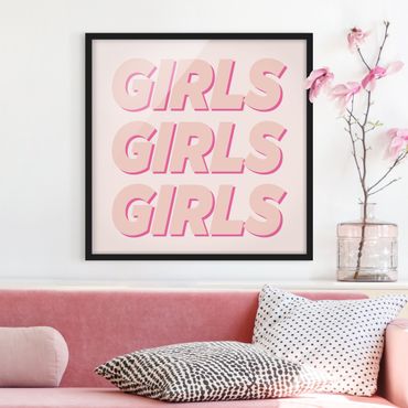 Poster con cornice - GIRLS GIRLS GIRLS - Quadrato 1:1