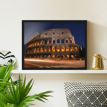 Poster con cornice - Colosseum In Rome At Night - Orizzontale 3:4