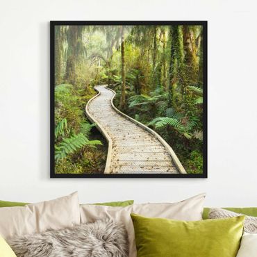 Poster con cornice - Path In The Jungle - Quadrato 1:1