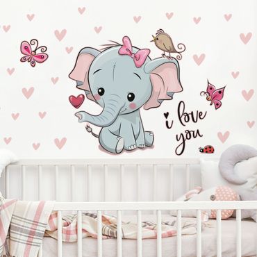 Adesivo murale - Elefante ti amo
