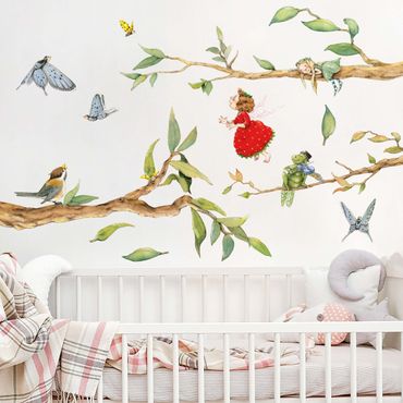 Adesivo murale - Fragole Strawberry Fairy - con albero fata e anni