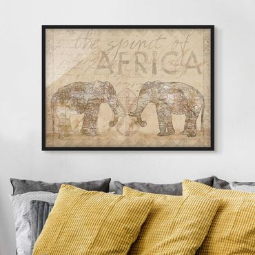 Poster con cornice - Vintage Collage - Spirit of Africa - Orizzontale 3:4