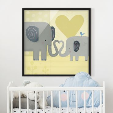 Poster con cornice - Mum And I - Elephants - Quadrato 1:1
