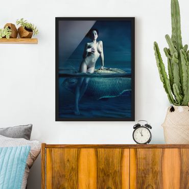 Poster con cornice - Nude With Fish - Verticale 4:3