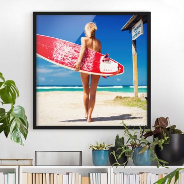 Poster con cornice - Surfer Girl - Quadrato 1:1