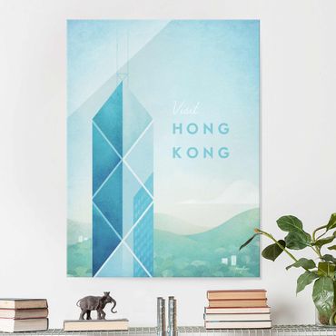Quadro in vetro - Poster Travel - Hong Kong - Verticale 4:3