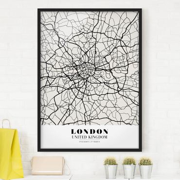 Poster con cornice - London City Map - Classic - Verticale 4:3