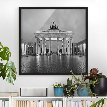 Poster con cornice - Illuminated Brandenburg Gate II - Quadrato 1:1