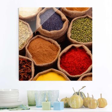 Quadro in vetro - Colourful Spices - Quadrato 1:1