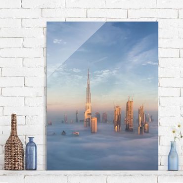 Quadro in vetro - Dubai Sopra Le Nuvole - Verticale 3:4