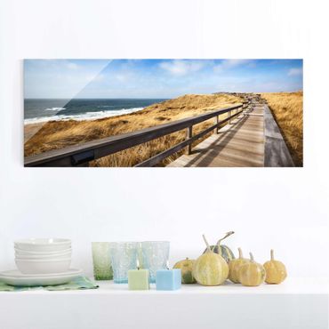 Quadro in vetro - Pathway Through the dunes at the North Sea at Sylt - Panoramico