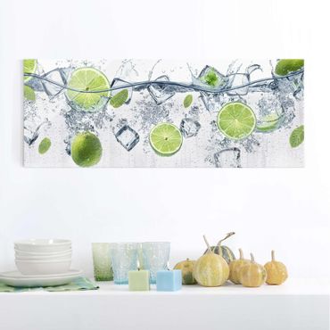 Quadro in vetro - Refreshing lime - Panoramico