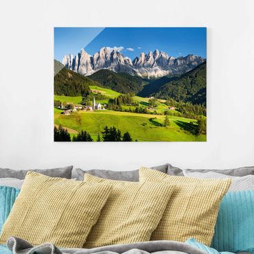 Quadro su vetro - Montagne e vallata in Südtirol - Orizzontale 4:3