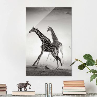Quadro in vetro - Giraffe hunting - Verticale 2:3