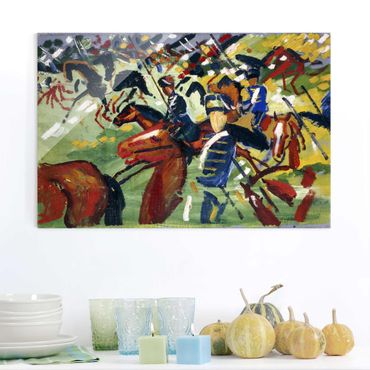 Quadro in vetro - August Macke - Hussars on a Sortie - Orizzontale 3:2