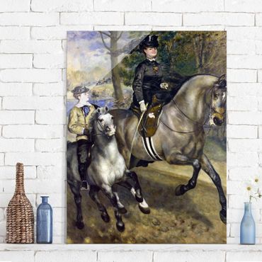 Quadro in vetro - Auguste Renoir - Cavalieri al bois de Boulogne - Impressionismo - Verticale 3:4