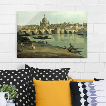 Quadro in vetro - Bernardo Bellotto - View of Dresden from the Right Bank of the Elbe with Augustus Bridge - Orizzontale 3:2