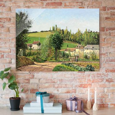 Quadro in vetro - Camille Pissarro - Piccolo Villaggio nei pressi di Pontoise - Impressionismo - Orizzontale 4:3