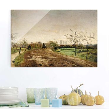 Quadro su vetro - Otto Modersohn - Morning Landscape with Carriage near Münster - Orizzontale 3:2