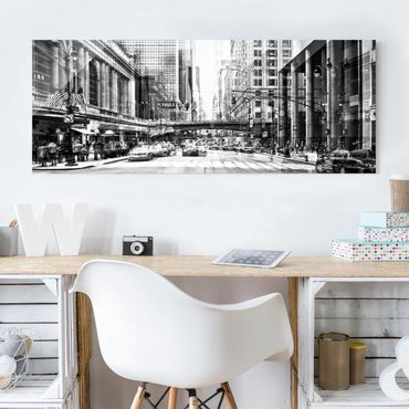 Quadro in vetro - NYC Urban black-white - Panoramico