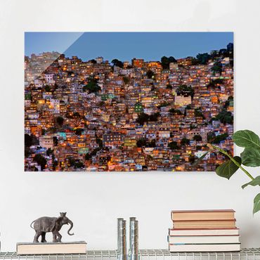 Quadro in vetro - Rio De Janeiro favela Sunset - Orizzontale 3:2