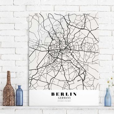 Quadro in vetro - Berlin City Map - Classic - Verticale 3:4