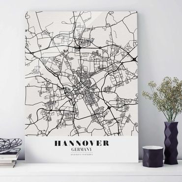 Quadro in vetro - Hannover City Map - Classic - Verticale 3:4