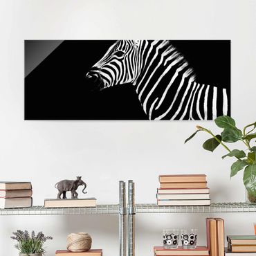 Quadro in vetro - Zebra Safari Art - Panoramico