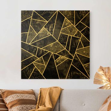 Quadri su tela - Grigio Triangoli d'oro