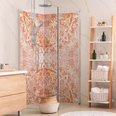 Rivestimento per doccia - Ornamento mandala in acquerello arancione