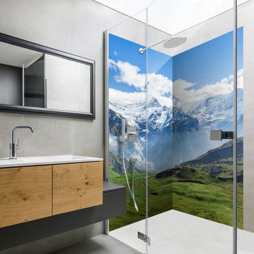Rivestimento per doccia - Panorama delle Alpi svizzere