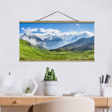 Foto su tessuto da parete con bastone - Panorama delle Alpi svizzere - Orizzontale 2:1