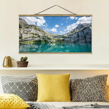 Foto su tessuto da parete con bastone - Meravigliosa montagna al lago - Orizzontale 2:1