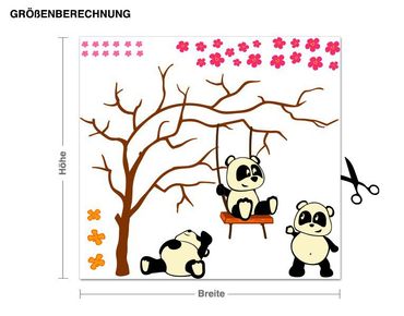 Adesivo murale - amici Panda