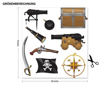 Adesivo murale - attrezzature pirata