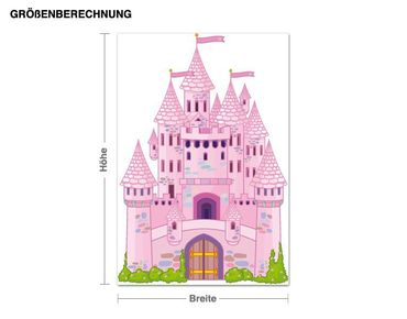 Adesivo murale - castello favola rosa