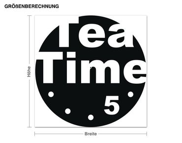 Adesivo murale orologio - Tea Time