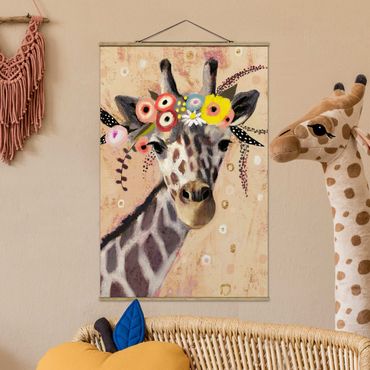 Foto su tessuto da parete con bastone - Klimt Giraffe - Verticale 3:2