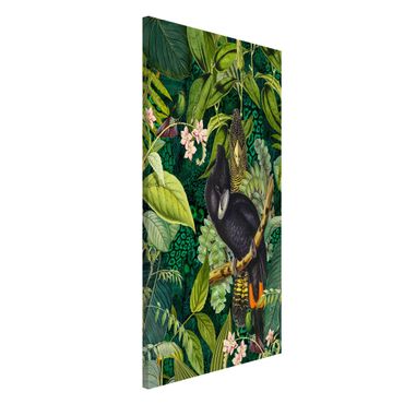Lavagna magnetica - Colorato collage - Cacatua In The Jungle - Formato verticale 4:3