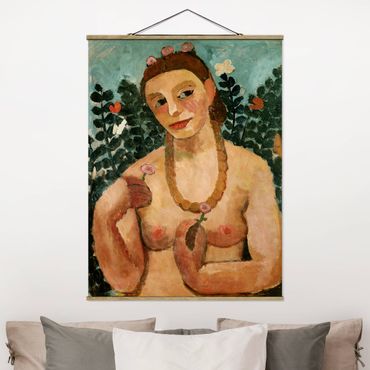Foto su tessuto da parete con bastone - Paula Modersohn-Becker - Mezza Act con ambra collana - Verticale 4:3