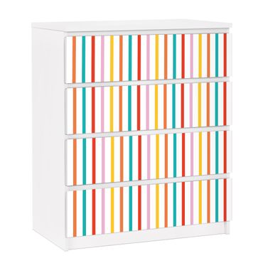 Carta adesiva per mobili IKEA - Malm Cassettiera 4xCassetti - No.UL750 Stripes
