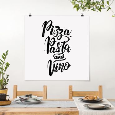 Poster - Pizza pasta e vino - Quadrato 1:1