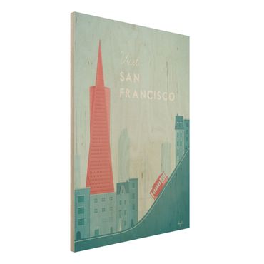 Stampa su legno - Poster Travel - San Francisco - Verticale 4:3