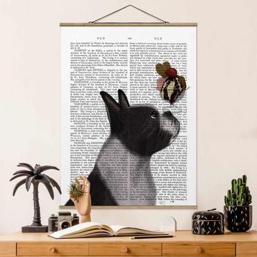 Foto su tessuto da parete con bastone - Reading Animal - Terrier Con Ghiaccio - Verticale 4:3