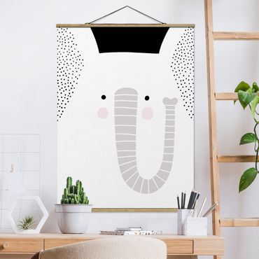 Foto su tessuto da parete con bastone - Zoo con Patterns - Elephant - Verticale 4:3